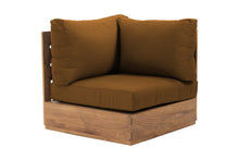 Pacific Teak Outdoor Corner Chair. Sunbrella Cushion