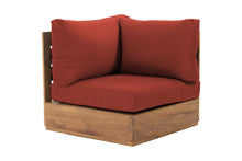 Pacific Teak Outdoor Corner Chair. Sunbrella Cushion