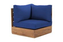 Pacific Teak Outdoor Corner Chair. Sunbrella Cushion