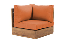 Pacific Teak Outdoor Corner Chair. Sunbrella Cushion
