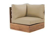 Pacific Teak Outdoor Corner Chair. Sunbrella Cushion