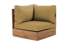 Pacific Teak Outdoor Corner Chair. Sunbrella Cushion