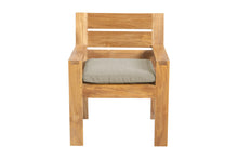 Set of 2 Pacific Teak Outdoor Dining Arm Chair. Sunbrella Cushion