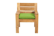 Set of 2 Pacific Teak Outdoor Dining Arm Chair. Sunbrella Cushion