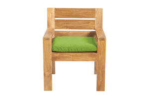 Set of 2 Pacific Teak Outdoor Dining Arm Chair. Sunbrella Cushion