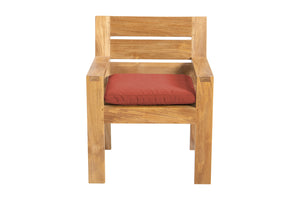 Set of 2 Pacific Teak Outdoor Dining Arm Chair. Sunbrella Cushion