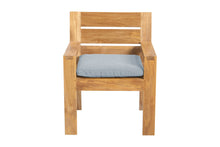 Set of 2 Pacific Teak Outdoor Dining Arm Chair. Sunbrella Cushion