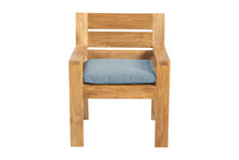 Set of 2 Pacific Teak Outdoor Dining Arm Chair. Sunbrella Cushion