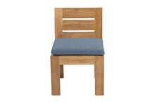 Set of 2 Pacific Teak Outdoor Dining Armless Chair. Sunbrella Cushion