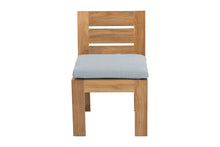 Set of 2 Pacific Teak Outdoor Dining Armless Chair. Sunbrella Cushion