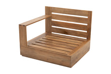 Pacific Teak Outdoor Left Arm Chair. Sunbrella Cushion