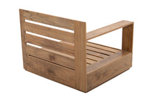 Pacific Teak Outdoor Left Arm Chair. Sunbrella Cushion