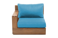 Pacific Teak Outdoor Left Arm Chair. Sunbrella Cushion