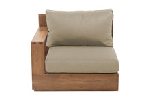 Pacific Teak Outdoor Left Arm Chair. Sunbrella Cushion