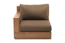 Pacific Teak Outdoor Left Arm Chair. Sunbrella Cushion