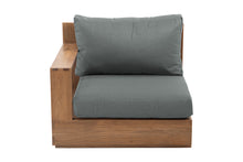 Pacific Teak Outdoor Left Arm Chair. Sunbrella Cushion