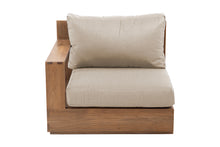Pacific Teak Outdoor Left Arm Chair. Sunbrella Cushion