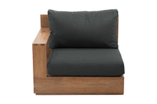 Pacific Teak Outdoor Left Arm Chair. Sunbrella Cushion