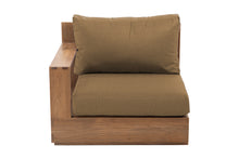 Pacific Teak Outdoor Left Arm Chair. Sunbrella Cushion