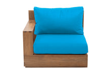 Pacific Teak Outdoor Left Arm Chair. Sunbrella Cushion