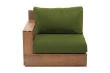 Pacific Teak Outdoor Left Arm Chair. Sunbrella Cushion