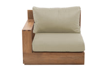 Pacific Teak Outdoor Left Arm Chair. Sunbrella Cushion