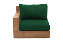 Pacific Teak Outdoor Left Arm Chair. Sunbrella Cushion