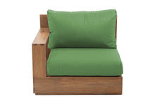 Pacific Teak Outdoor Left Arm Chair. Sunbrella Cushion