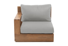 Pacific Teak Outdoor Left Arm Chair. Sunbrella Cushion