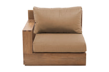Pacific Teak Outdoor Left Arm Chair. Sunbrella Cushion
