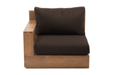 Pacific Teak Outdoor Left Arm Chair. Sunbrella Cushion