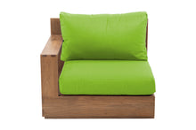 Pacific Teak Outdoor Left Arm Chair. Sunbrella Cushion