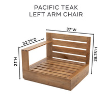 8 pc Pacific Teak Sectional Seating Group with Square Coffee Table. Sunbrella Cushion.