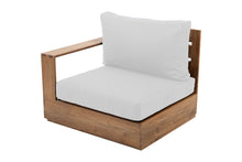 Pacific Teak Outdoor Left Arm Chair. Sunbrella Cushion