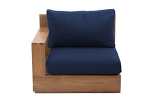 Pacific Teak Outdoor Left Arm Chair. Sunbrella Cushion