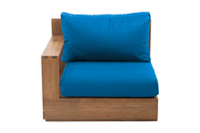 Pacific Teak Outdoor Left Arm Chair. Sunbrella Cushion