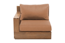 Pacific Teak Outdoor Left Arm Chair. Sunbrella Cushion