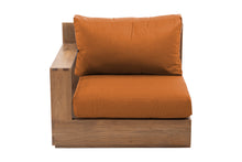 Pacific Teak Outdoor Left Arm Chair. Sunbrella Cushion