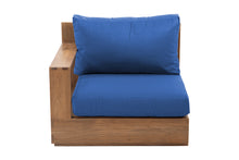 Pacific Teak Outdoor Left Arm Chair. Sunbrella Cushion