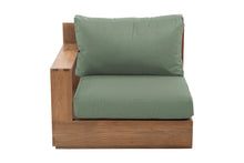 Pacific Teak Outdoor Left Arm Chair. Sunbrella Cushion