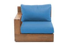 Pacific Teak Outdoor Left Arm Chair. Sunbrella Cushion