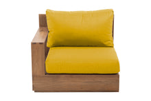 Pacific Teak Outdoor Left Arm Chair. Sunbrella Cushion