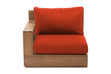 Pacific Teak Outdoor Left Arm Chair. Sunbrella Cushion
