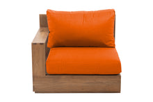 Pacific Teak Outdoor Left Arm Chair. Sunbrella Cushion