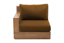Pacific Teak Outdoor Left Arm Chair. Sunbrella Cushion
