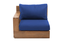 Pacific Teak Outdoor Left Arm Chair. Sunbrella Cushion