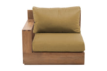Pacific Teak Outdoor Left Arm Chair. Sunbrella Cushion