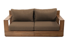 Pacific 74" Teak Outdoor Loveseat. Sunbrella Cushion
