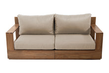 Pacific 74" Teak Outdoor Loveseat. Sunbrella Cushion