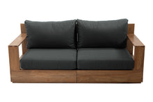 Pacific 74" Teak Outdoor Loveseat. Sunbrella Cushion